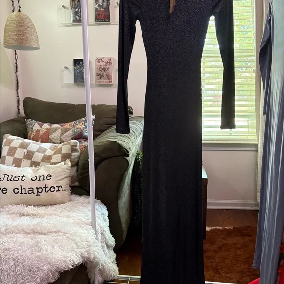 Skims black glitter ribbed dress Skims black glitter ribbed dress